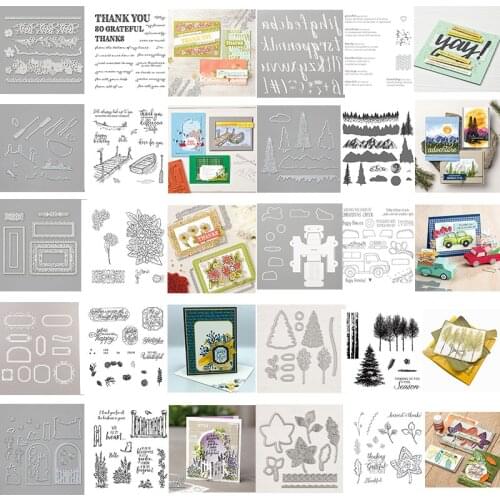 Flowers Trees Frames Phrases Alphabets Transparent Clear Stamp Or Cutting Dies for DIY Scrapbooking Photo Album Craft Cards 20A