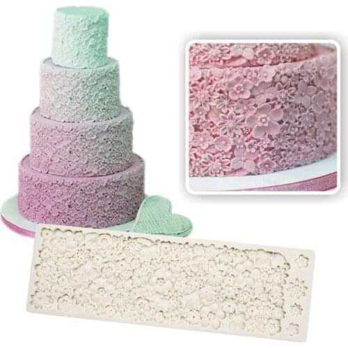 Flowers Shape Fondant Mould Wedding Cake Decoration Mold Valentines Day Silicone Mold Cake Lace Decoration Tools