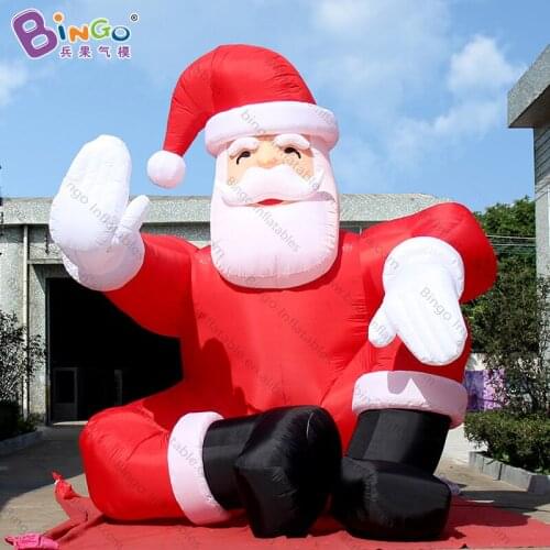 Factory Direct Sale Giant Inflatable Hand-waving Santa Claus / Sitting Father Christmas Balloon for Xmas Outdoor Decoration