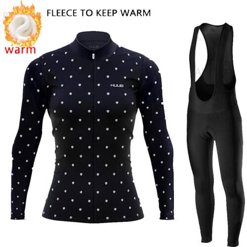 HUUB Woman Cycling Clothing 2020 Winter Thermal Fleece Cycling Jersey Set Lady Ropa Ciclismo Long Sleeve Mountain Bike Clothes