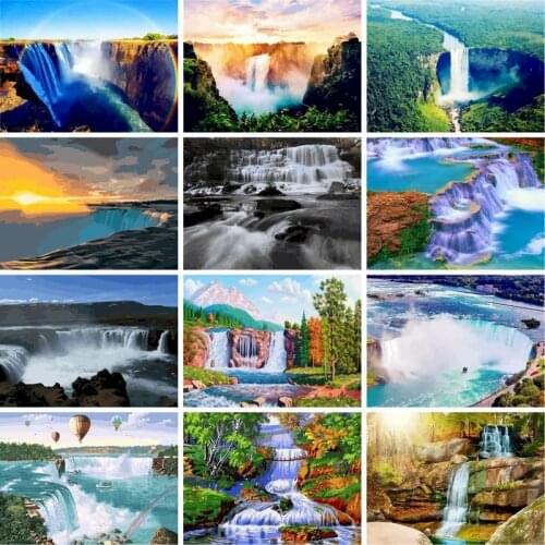 GATYZTORY Frame DIY Painting By Numbers Landscape Acrylic Paint By Numbers Wall Art Picture Canvas Painting For Home Gift