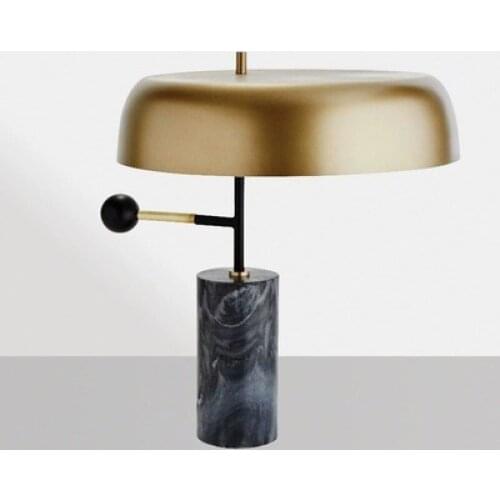 Postmodern Nordic Creative Table Lamp Hardware Marble Living Room Table Lamp Art Bedside Bedroom Study Designer Decorative Lamp