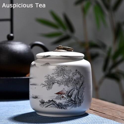 Creativity Ceramics Tea Caddy Tieguanyin Storage Tank Portable Travel Tea Box Sealed Coffee Powder Tea Jar Spice Organizer