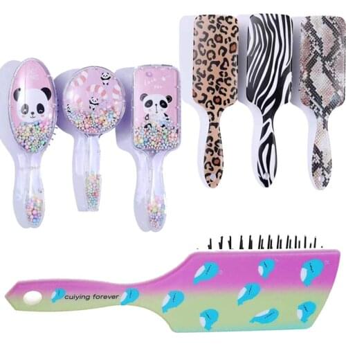 Cartoon Cute Air Bag Comb Bristle&Nylon Women Wet Curly Detangle Hair Brush for Salon Massage Combs Hairdressing Styling Tools
