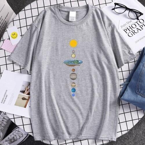 The Eight Planets Of The Solar System Print Mans Tshirt Large Size Tee Shirt Crewneck Loose Man T Shirts Summer Vintage T-Shirt