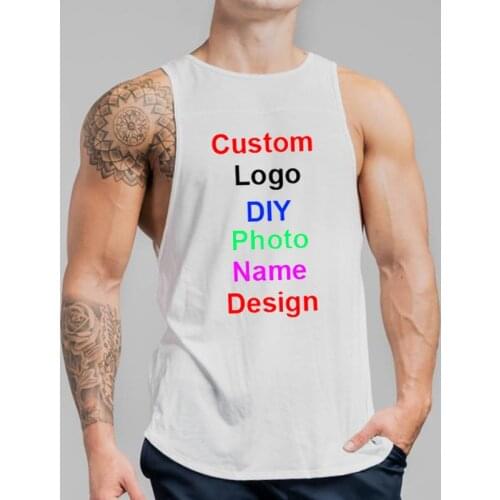 DIY Brand Logo Customized Mens Fitness Gym Clothing Bodybuilding Workout Mesh Tank Top Men Singlets Sleeveless Vest Muscle Shirt