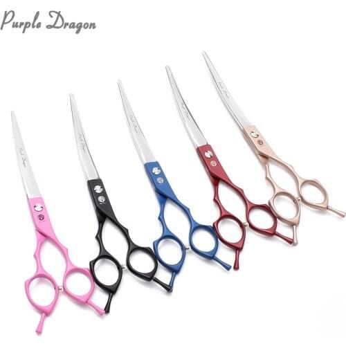 6.5" 18.5cm 440C Up Curve Scissors Dog Grooming Shears Professional Pet Scissors Bend Up Shears Animal Shears Dropshipping Z4009