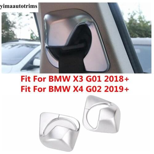 Car Interior Seat Belt Safety Belt Buckle Cap Cover Kit Trim ABS Matte Accessories For BMW X3 G01 2018 - 2021 X4 G02 2019 - 2021