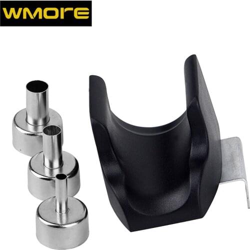 WMORE Hot Air Gun Handle Bracket with 3pcs Nozzles Heat Gun Handle Nozzle for 8858 858D 8586 Soldering Station Welding Tool