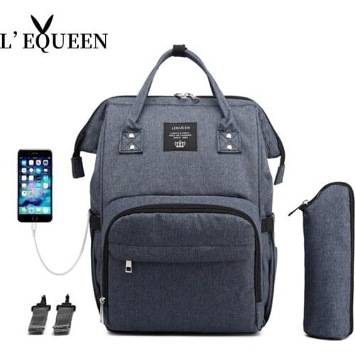 LEQUEEN Fashion Mummy Maternity Diaper Bag Large Nursing Bag Travel Backpack Designer Stroller Baby Bag Baby Care Nappy Backpack