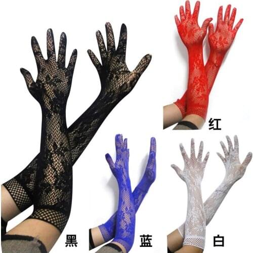 Sexy transparent lace elastic gloves bride Long-sleeve gloves mesh liturgy gloves sexy gloves lace