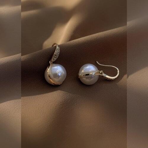 PERMIH Pearl Drop Earrings For Women Fashion Jewelry Gold Colour Rhinestones Earrings Female Retro Drop Earrings 2021 Trend