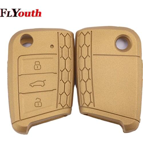 For Skoda Octavia A7 Silicone Key Portect Cases For Volkswagen Golf 7 mk7 Key Case Bag Key Cover Car Accessories 1Pc Car Styling