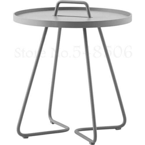 Modern Minimalist Iron Coffee Table Nordic Industrial Style Small Round Table Loft Living Room Small Size Light Luxury