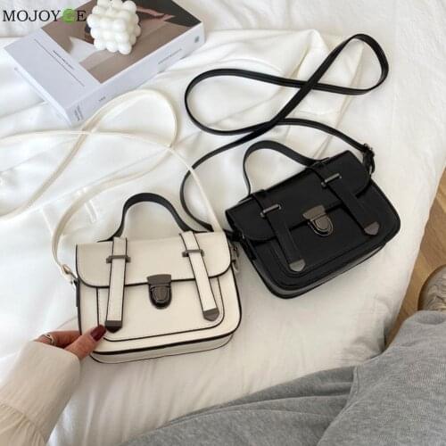 Preppy Style Messenger Bag PU Leather Vintage Fashion Women Pure Color Handbag Soft Leather Female Designer Handbag