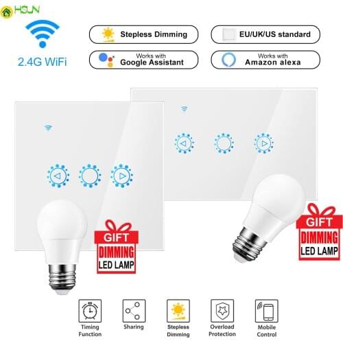 Led Dimmer 220V/110V Ewelink Wifi Dimmer Switch Smart Touch light switch Bulb Dimmer work With Alexa Google Assistant