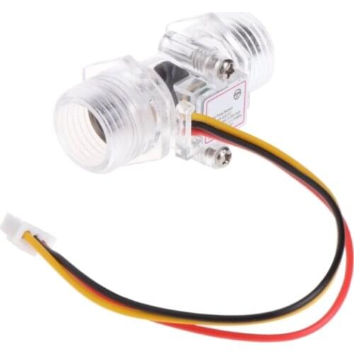 Water Flow Sensor G1/2" Flow Meter Water Control Transparent Enclosure Turbine Flowmeter A5YD