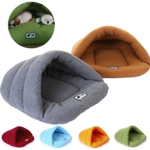 Winter Pet Cat Dog Nest Bed Puppy Soft Warm Cave House Cozy Sleeping Bag Soft Fleece Kennel Easy to Wash Pet Dog Cat Living Home