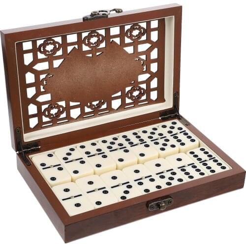 1 Set Dominoes Set Entertainment Recreational Party Game with Wooden Box