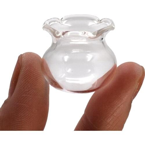 1Pcs 1/12 Doll House Miniature Glass Fish Tank Simulation Fishbowl Model Toys for Mini Decoration Dollhouse Accessories