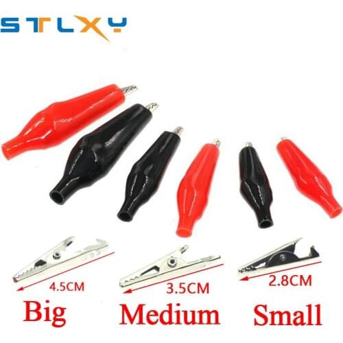 10pcs Metal Alligator Clip Crocodile Electrical Clamp Testing Probe Meter Black Red with Plastic Boot Car Auto Battery