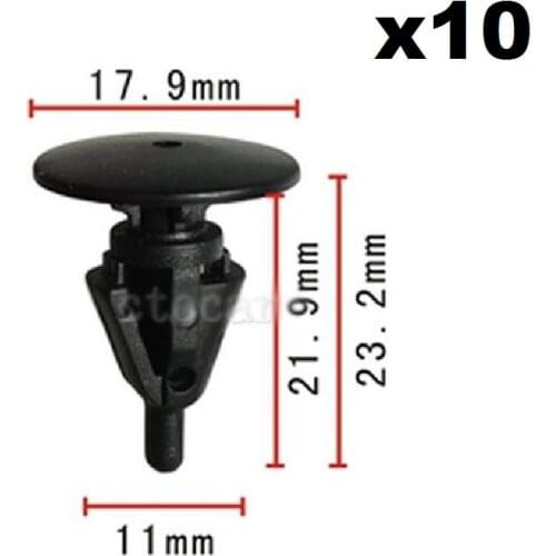 10pcs Rocker Panel Clip Fits FOR Toyota Corolla 18x22mm (0.7"x0.87") 75867-30110
