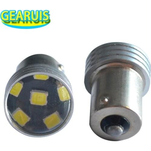 100pcs S25 1156 BA15S 6 SMD 2835 LED P21W 1157 BAY15D Car Turn Signal Lights Reverse Lamp Tail Brake Light White 12V car styling