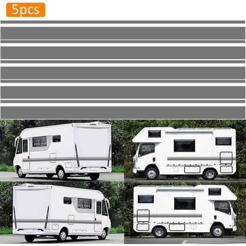 Fashion Motorhome Vinyl Stripes Graphics Stickers Decals Camper Van Car Stripes SUV Bumper Decal 2Pcs Car Body Wholesales