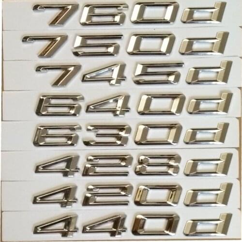 2017 Lastest Design 630d 640d 650d 735d 745d 760d 420d car Emblem car rear sticker for BMW 4 6 7 series E38 E63 E64 F01 F12 F35