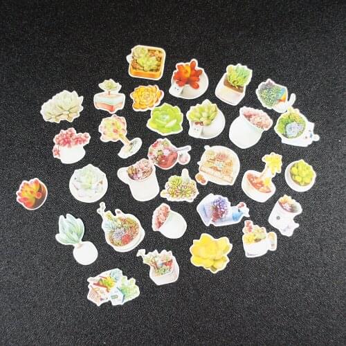 27pcs mini Succulent plants design sticker as Gift Tag Christmas gift Decoration scrapbooking DIY Sticker
