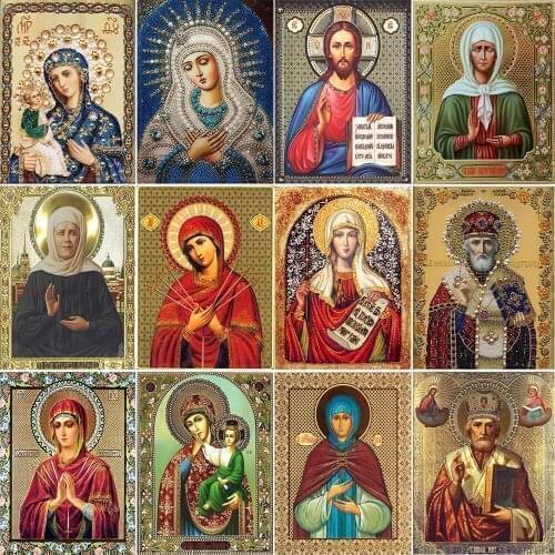 5D DIY Diamond Painting "Jesus Virgin Marys Religious Painting" Diamond Embroidery Mosaic Cross Stitch Home Decoration Gift
