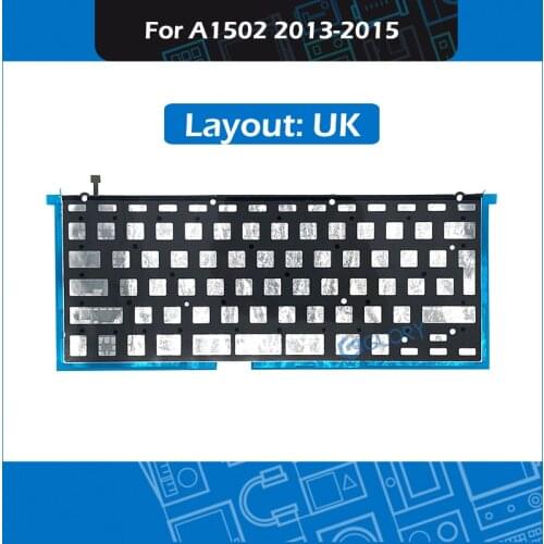 A1502 Keyboard Backlight UK For Macbook Pro Retina 13" 2013-2015 Keyboard Black Cover Foil Paper Shield Backlit Replacement