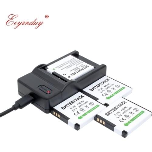 4pcs NB-8L Rechargeable Digital Camera Battery Pack & USB Charger for Canon Powershot A2200 A3000 A3100 A3200 NB8L NB 8L