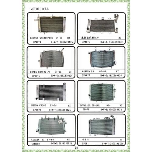 Golpher Aluminium Cooling Replacement Radiator For Motorbike