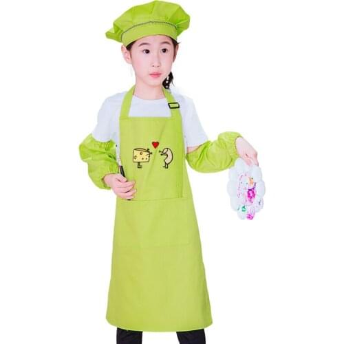 Childrens apron draw painting DIY handmade ceramic painting art kindergarten antifouling apron