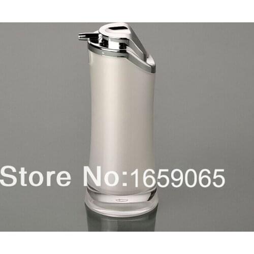15ml press cream jar ,press emulsion bottle ,press lotion bottle acrylic emulsion pressure pearlescent white packaging bottle