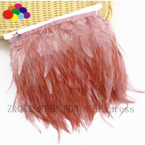 Natural white chicken feather 4-6 inch rust-colored DIY craft jewelry clothing decoration feather