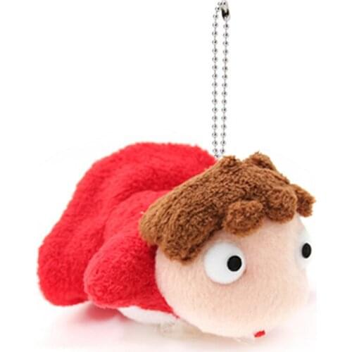 New Kawaii Anime Ponyo on the Cliff by the Sea Mini Plush Keychain Small Pendant Kids Stuffed Toys For Children Gifts 10CM