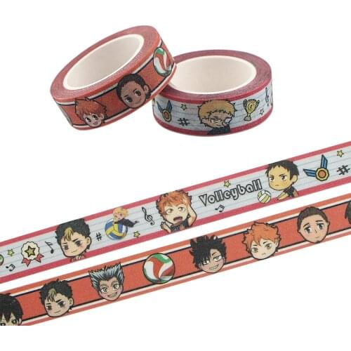 Ransitute R1212 Anime Volleyball Boy Cartoon Creative Matte Surface Tape Paper Stickers Student Supply Stationery Gifts