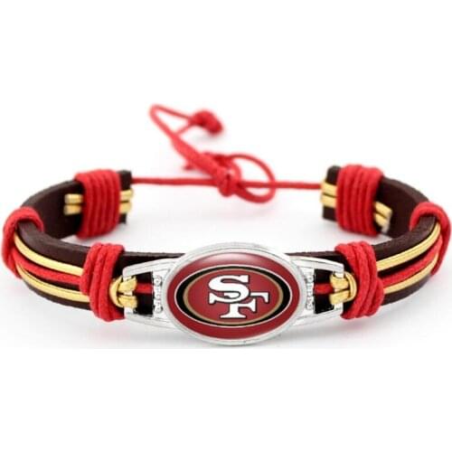 National League West Football San Francisco Team 49er Hand Woven Adjustable Leather Bracelet Bangles Jewellery