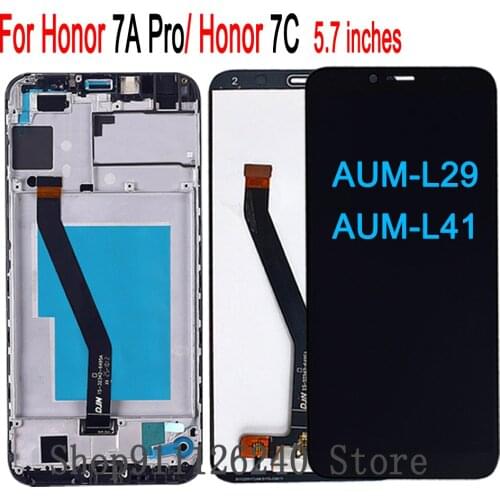Screen Glass Replacement For Huawei Honor 7A Pro AUM-L29 LCD Display Touch Sensor Frame For Honor 7C AUM-L41 5.7 inches Screen