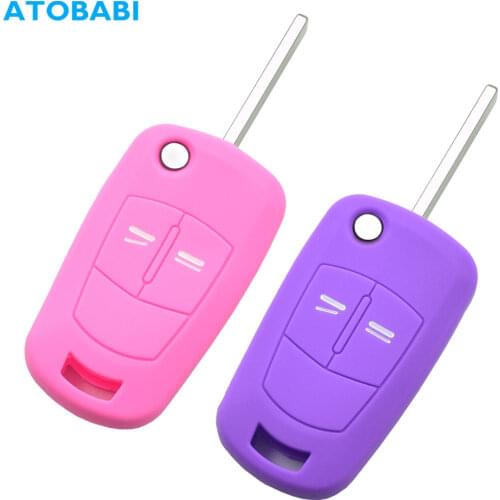 Silicone Flip Car Key Case For Vauxhall Opel Corsa Astra Vectra Signum 2 Buttons Folding Keychain Remote Fob Protection Cover