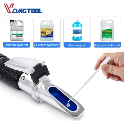 Vdiagtool Antifreeze Freezing Point Tester Tool Engine Fluid Glycol Urea Concentration Meter Handheld Car Battery Refractometer