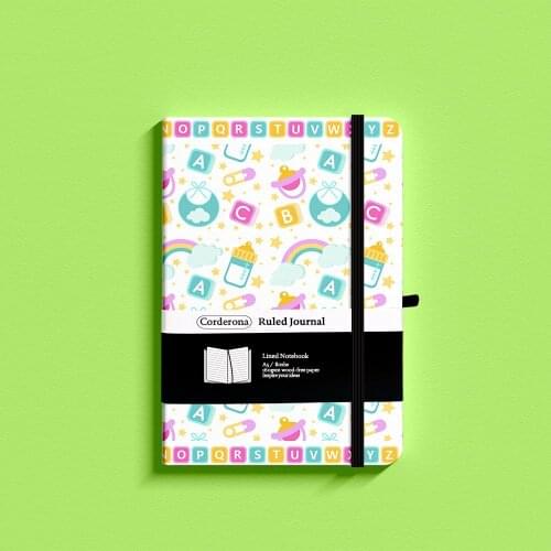 Cute Baby B6 Dotted Notebook Dot Grid Journal 160gsm Hard Cover Elastic Band Travel Planner