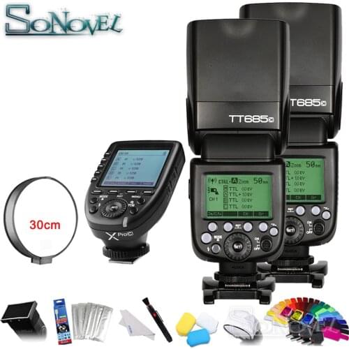 2x Godox TT685C TTL Camera Flash 2.4GHz High Speed 1/8000s GN60 + Xpro-C TTL Wireless Transmitter for Canon 850D 760D 750D 60Da