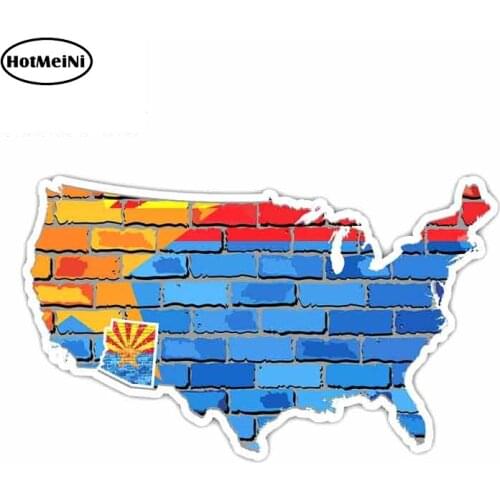 HotMeiNi 13cm x 8cm Funny Car Stickers for Arizona USA State Country Flag Creative Auto Vinyl Decals Motorcycle Laptop Decor