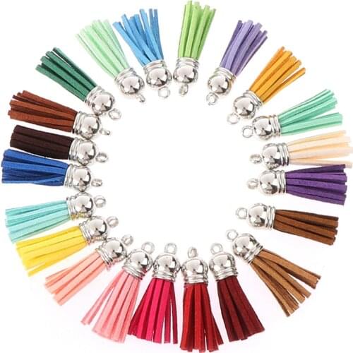 10Pcs 38mm Tassel Vintage Leather Tassels Fringe For Purl Macrame DIY Jewelry Keychain Cellphone Straps Pendant