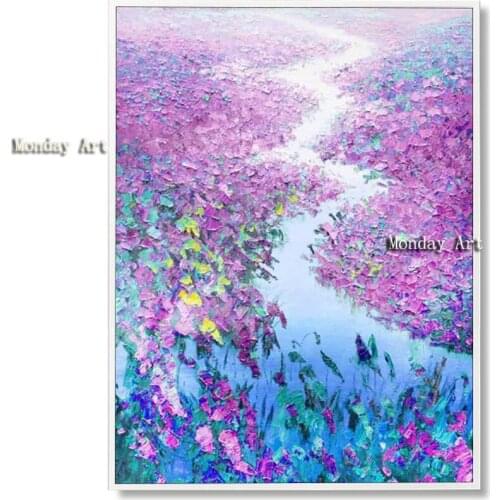 100%Handpainted canvas painting art Flower World Landscape Pictures Canvas Painting For Living Room Wall Art Home Decoration