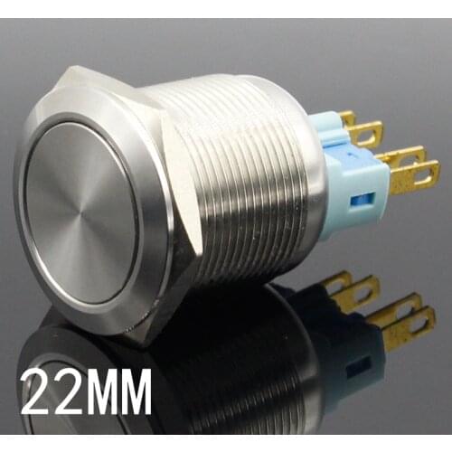 22mm Waterproof Momentary/Latching Stainless Steel Metal Doorbell Bell Horn Power Push Button Switch Car Auto Engine Start