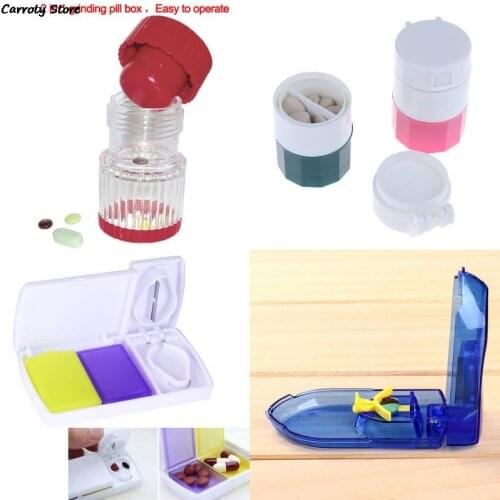 4 Style Pill Box Cutter Crusher Tablet Pill Cutter Splitter Medicine Storage Splitters Cut Slicer Portable Pill Cases Dispenser